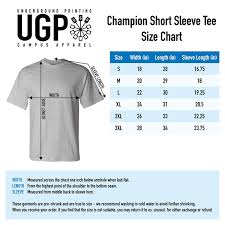 size chart t shirt champion bedowntowndaytona com