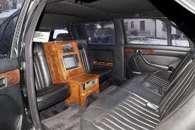 Sel 1000 Mercedes Benz Limousine 1983 Back Coach Area With Side Bar Sony Trinatron Television Sony Betam Adjustable Seating Mahogany Accents Cocktail Trays
