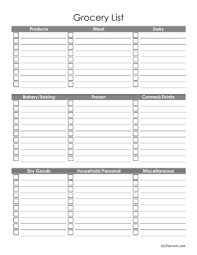 13 blank grocery list templates pdf doc xls free. Grocery List Template Free Printable