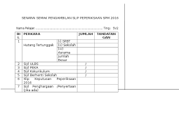Keputusan penilaian menengah rendah (pmr) keputusan sijil pelajaran malaysia (spm) keputusan sijil tinggi persekolahan (stpm). Senarai Semak Pengambilan Slip Peperiksaan Spm 2016