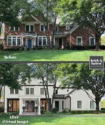 White and black painted brick house. Questions Answered About White Painted Brick Blog Brick Batten