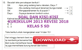 Soal penilaian tengah semester 1 mata pelajaran matematika kelas 5 kuirkulum 2013 edisi revisi 2020 ini dilengkapi dengan kunci jawaban. Soal Penilaian Harian K13 Kelas 5 Semester 1 Dan Kisi Kisi Perpuskampus Com