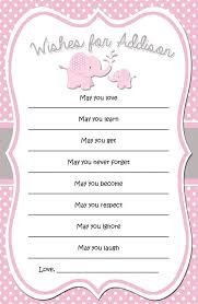 Baby shower advice cards are heartfelt and meaningful and can be referenced years after the baby shower. Pink And Grey Elephant Baby Shower Wishes Digital Invitation Card Polka Dot Baby Girl Elephant Per Baby Shower Elephant Baby Showers Baby Shower Wishes