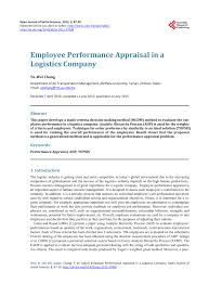 Barwood lasalle land general partner ltd. Pdf Employee Performance Appraisal In A Logistics Company