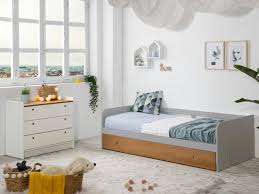 Camera da letto in ciliegio. Letto A Scomparsa Juliette 2 X 90 X 190 Cm Grigio E Ciliegio