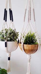 Macrame Plant Hanger Hanging Planter Color Block Macrame Plant Holder Free Shipping Macrame Plant Hanger Macrame Plant Holder Diy Plant Hanger