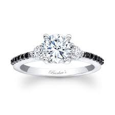 Black And White Diamond Engagement Rings Classic Elegance With Clean Lines This Three Stone Black Diamond Engagement Ring Black Engagement Ring Black Diamond Ring Engagement Black Diamond Engagement
