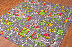 Large Kids Play Village Rug City Road Mat Town Car Rugs Road Rug Childrens Rugs City Rugs