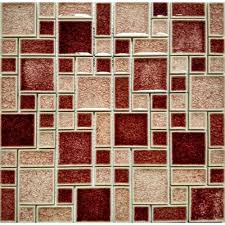 Crackle Glass Mosaic Wall Tile Glossy Mosaic Red Peach Cheap Backsplash Tiles Mosaic Wall Tiles Cheap Backsplash Tile Mosaic Wall