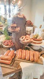 Rustic Vintage Woodland Baby Shower Baby Shower Party Ideas Photo 5 Of 17 Baby Shower Menu Baby Shower Food Menu Baby Shower Brunch