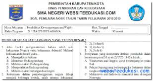 Demikianlah informasi mengenai soal pat pkn kelas 10 semester 2 beserta jawabannya yang bisa kami sampaikan kepada anda semuanya. Soal Pat Ukk Pkn Kelas 10 K13 Tahun 2018 2019 Portal Pendidikan