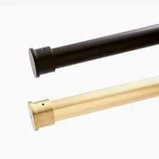 Featuring a telescoping extension pole so you can adjust it to your window's width, this steel curtain rod's sleek + streamlined design makes it an easy fit with any style. Inside Mount Curtain Rod Antique Brass