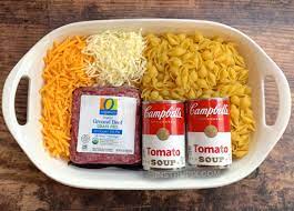 Easy Hamburger Casserole Recipe 4 Ingredients Recipe Hamburger Casserole Recipes Food