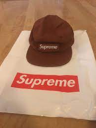 Supreme Velvet Camp Cap Brown Fw18 Box Logo Fashion Clothing Shoes Accessories Mensaccessories Hats Ebay Link Box Logo Hats Supreme