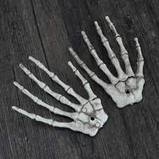 1 Pair Halloween Skeleton Hand Haunted Bone Creepy Hands for Ghost House  Bar | eBay
