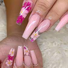 Perfect Nails On Instagram Beautiful Pink Nails Set Nail Artist Baddiebeenails Light Pink Acrylic Nails Pink Ombre Nails Flower Nails