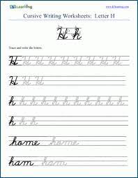 Let them have fun coloring the pictures that start with each. Cursive Writing Letter H K5 Learning