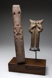 Pair Of West Mexican Colima Pottery Flutes Pre Columbian West Mexico 500 Bce 500 Ce Set Of Two Double Flutes One W Flute Pottery Musical Instruments