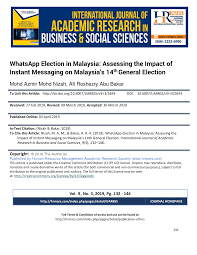F24.my/youtubeen france 24 live news stream: Pdf Whatsapp Election In Malaysia Assessing The Impact Of Instant Messaging On Malaysia S 14th General Election