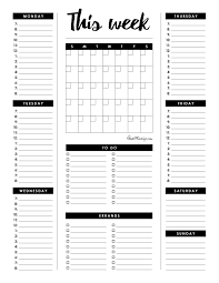 Weekly Planner Printable Journal Printables Templates Weekly Planner Template Printable Planner