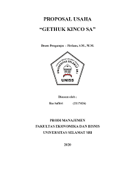 Bobico adalah brand dari kegiatan usaha penulis, karena bahan bakunya adalah ubi, ubi biasanya di kenal dengan makanan pedesaan, namun kini penulis ingin mengebangkan kembali dengan cara mengolah ubi ini menjadi makanan. Proposal Bisnis Research Papers Academia Edu
