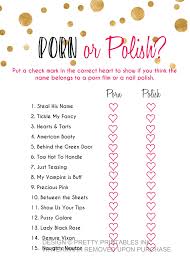 Porn or Polish Game, Polish or Porn Game, Printable Bachelorette Game,  Virtual Bachelorette Game, Hen Party Game - Etsy