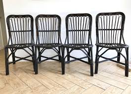 Bamboo Chair Set Of 4 Chocolate Brown Bamboo Rattan Dining Etsy Bamboo Chair Bamboo Dining Chairs Rattan Dining Chairs