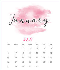 Watercolor 2019 January Printable Calendar January2019 Watercolor Print Calendar Calendar Printables Calendar Wallpaper