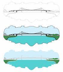 El projecte del pont actual, obra de la casa g. Hercilio Luz Bridge Skyline Full Colored Outline Only And Without Outline Ponte Hercilio Luz Ponte Luz