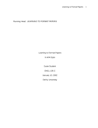 apa format title page template resume