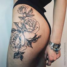 Rose Tattoo Hip Thigh Tattoos Thigh Tattoos Women Tattoos
