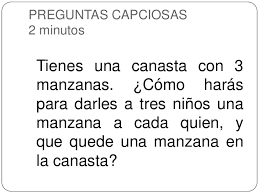 Las preguntas capciosas que te presentamos a continuación pueden confundirte y llevarte a una aunque resultan algo confusas, las respuestas a estas preguntas se pueden hallar utilizando la ahora reducimos la dificultad para que los niños también puedan disfrutar de este juego, y de paso. 4 Preguntas Capciosas 1
