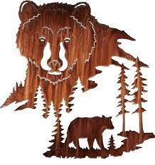 My Copper Bears Metal Tree Wall Art Wood Burning Art Metal Wall Art