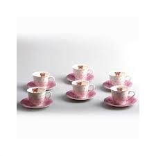 detaylari goster karaca 05244 6s 12 parca kahve takimi beyaz pembe kahve kahve fi ncani fi ncan