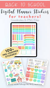 Free digital stickers for teachers. 100 Teacher Digital Stickers Version 2 Back To School Etsy Planner Stickers Digital Sticker Digital Planner