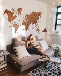 Farmhouse Wall World Map Rustic Art Decor Gift For Parents Wood 5th Anniversary Gift For Husband Rustic Art Decor World Map Wall Decor Room Decor