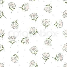 Vector seamless pattern with pink flowers; Simple Flower Pattern Vector Design Stock Vector Colourbox
