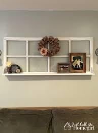 Two hanging macrame planters on either side of the shelf makes for a charming window. Adding A Shelf To An Old Window Just Call Me Homegirl