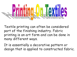 Printing On Textiles By Rajeev Sharan Via Slideshare Very Clear Definitions Explanations Suitable For Gcse Prints Printing On Fabric Textile Prints