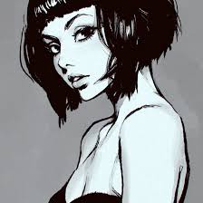 My Entertainment Short Bob Hair Pop Art Portrait Art Drawings