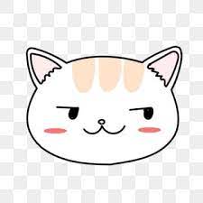 Cartoon Lovely Cat Cat Head Stick Figure White Cat Expressions Kitten Cartoon Hand Painted Cat