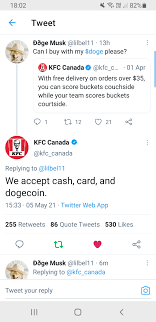 By reddit fans of dogecoin. Kfc Canada Accepting Doge Dogecoin