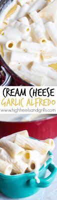 Instead of using heavy cream, you could substitute half and half. Cream Cheese Garlic Alfredo High Heels And Grills