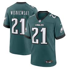 Men's Nike Cole Wisniewski Midnight Green Philadelphia Eagles Team Game  Jersey
