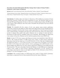 Bahru shopping in johor, skudai shopping in melaka, ayer keroh shopping in melaka, bachang shopping in negeri sembilan, seremban shopping in perak, ipoh shopping in pulau pinang, seberang prai tengah shopping in. Pdf Prevalence Of Latent Tuberculosis Infection Among Close Contact Of Smear Positive Pulmonary Tuberculosis In Malaysia
