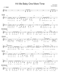 Hit me, baby, one more time. Hit Me Baby One More Time Sheet Music For Vocals Solo Musescore Com