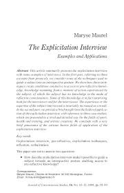 Types of reflective writing experiential reflection reading reflection approaches to reflective inquiry experiential often instructors will indicate to students what they expect of a reflection, but the following example shows how a student's observations from a classroom can be analysed using. Pdf The Explicitation Interview Examples And Applications Pierre Vermersch Academia Edu