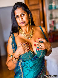 Porn image of indian 50 push-up bra babe sari photo black hair created by AI
