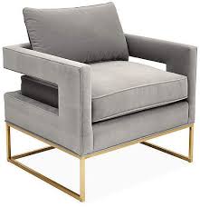 Bevin Accent Chair Brass Light Gray Velvet One Kings Lane Accent Chairs Chic Office Chair Chair