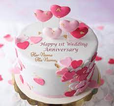 500 x 500 jpeg 59 кб. Happy 1st Wedding Anniversary Cake Unique Beautiful Cake With Name